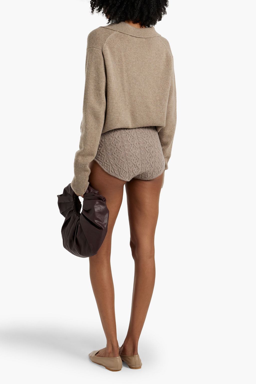 LOULOU STUDIO Abelia cable-knit wool and cashmere-blend shorts