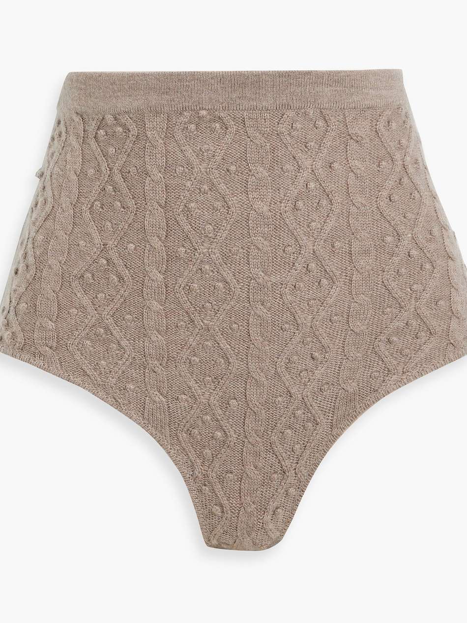 abelia cable-knit wool and cashmere-blend shorts