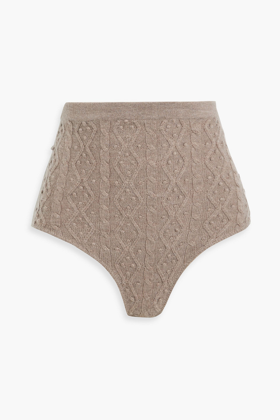 Loulou Studio Abelia Cable-knit Wool And Cashmere-blend Shorts In Taupe