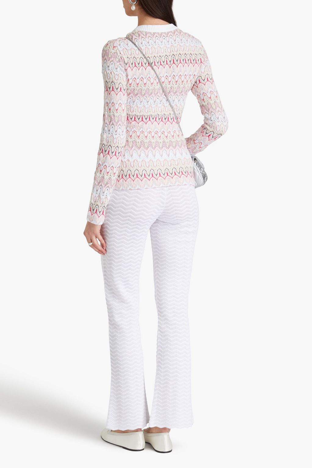MISSONI كارديغان من نسيج محبوك بحبكة كروشيه
