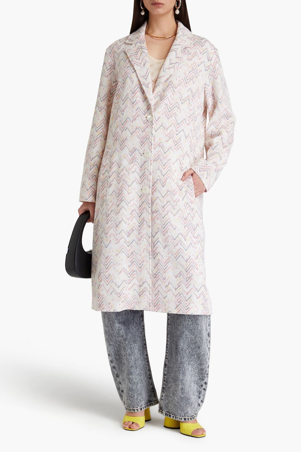 MISSONI معطف من مزيج الصوف بحبكة كروشيه