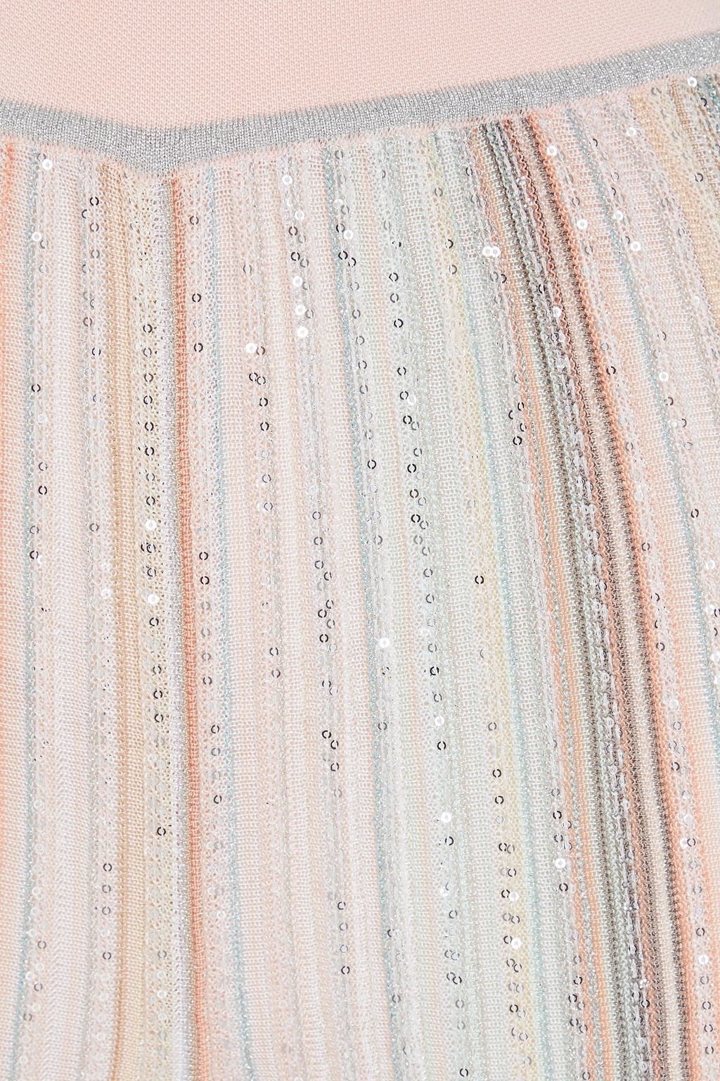 MISSONI بنطلون مخطط بقصة واسعة من الأسفل بحبكة مضلّعة بتصميم مزركش