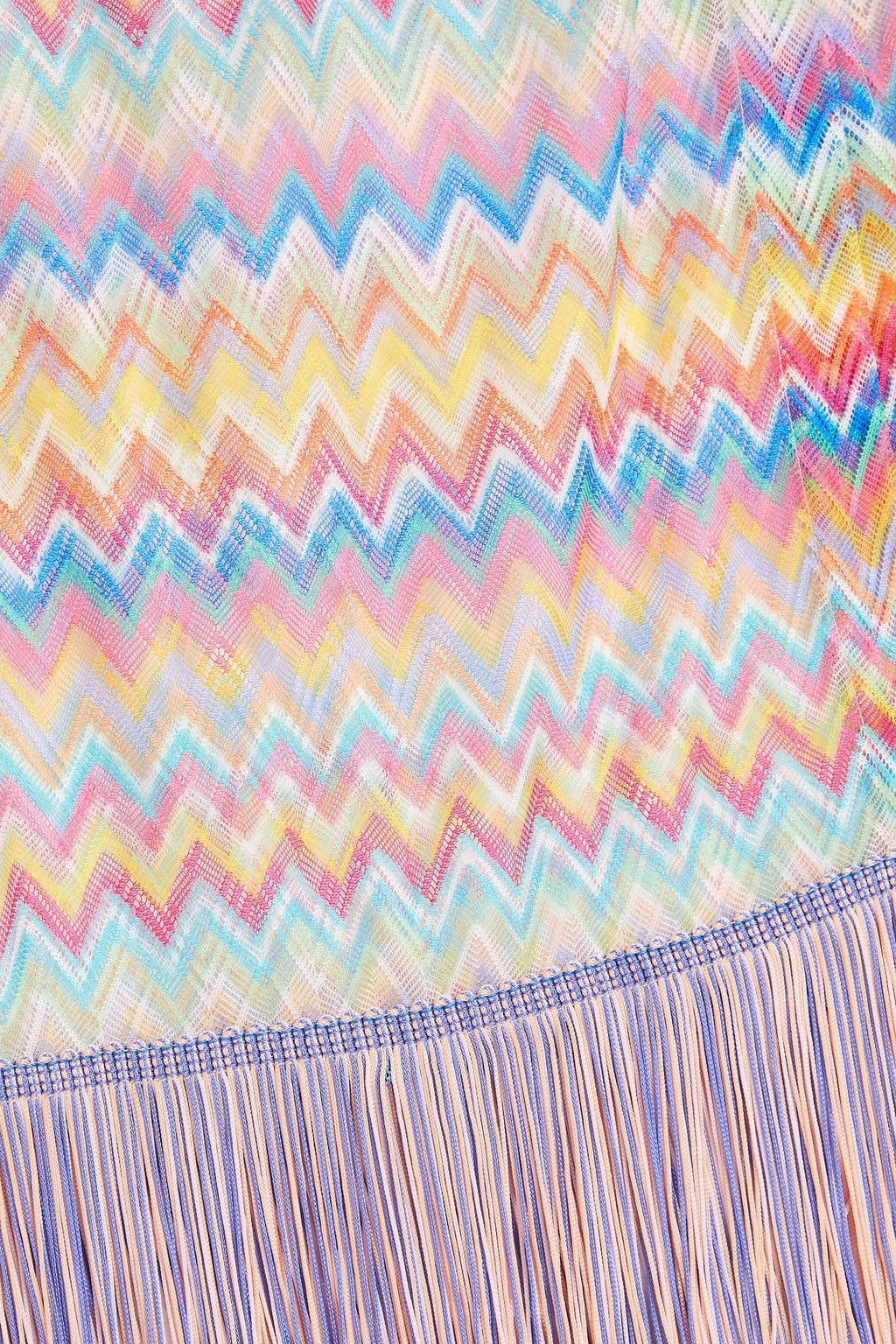 MISSONI Fringed crochet-knit mini skirt