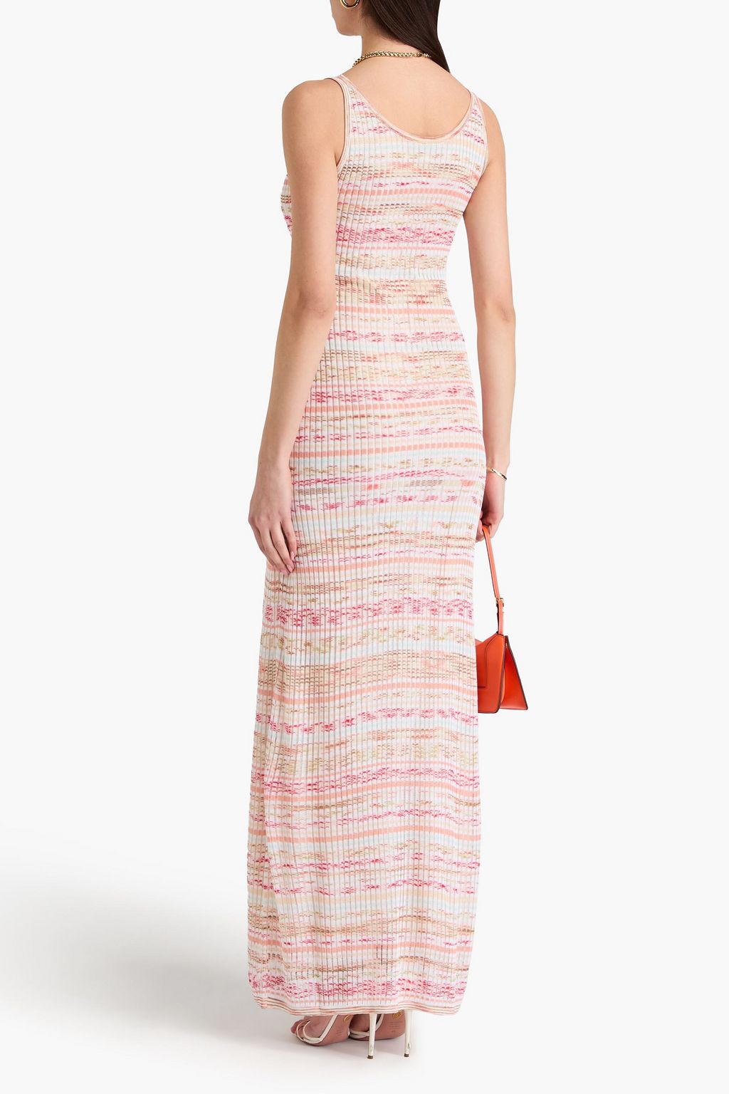 MISSONI فستان طويل بحبكة كروشيه بتصمم مضلّع بألوان متداخلة