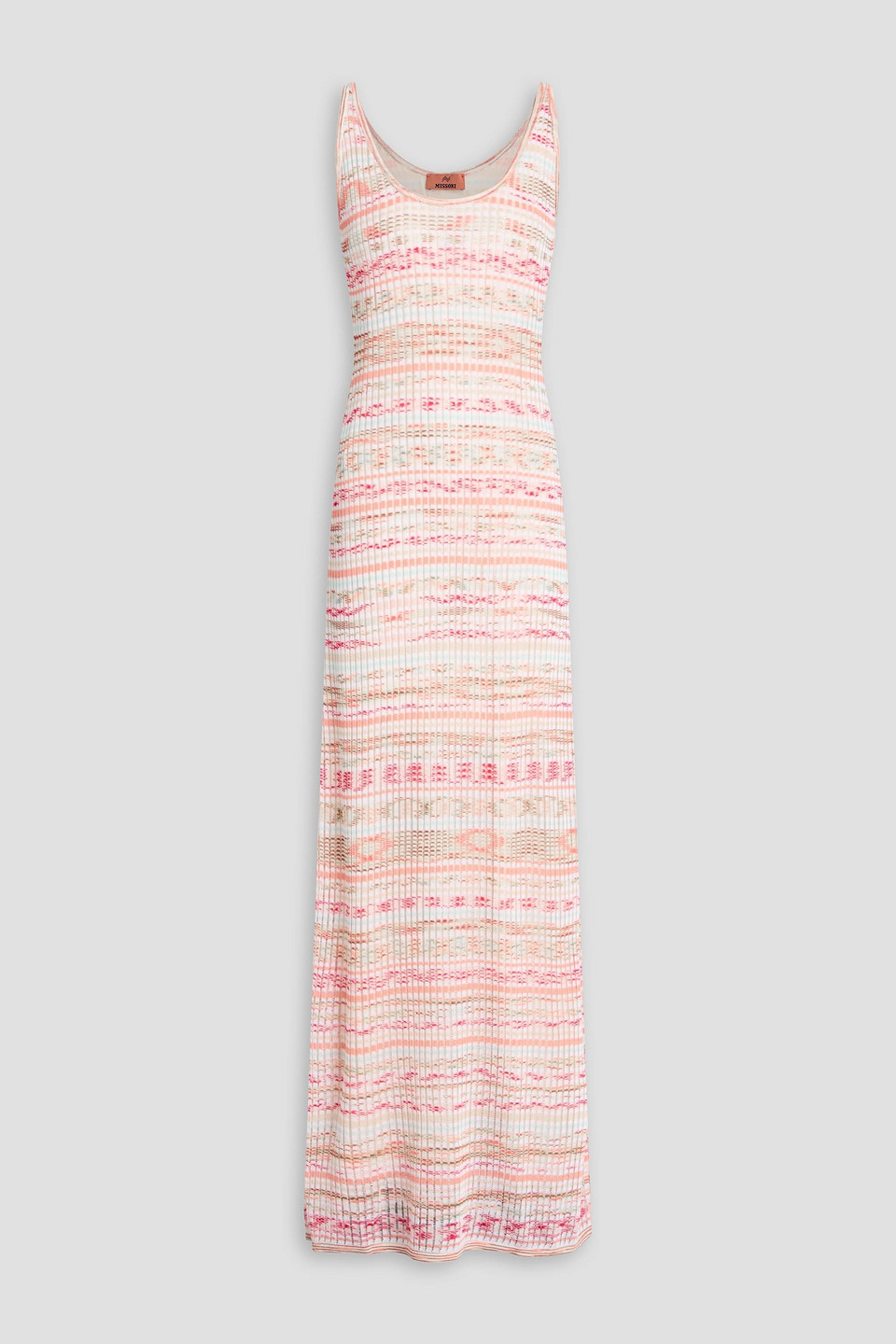 Missoni Space-dyed Crochet-knit Maxi Dress In Pfirsichfarben