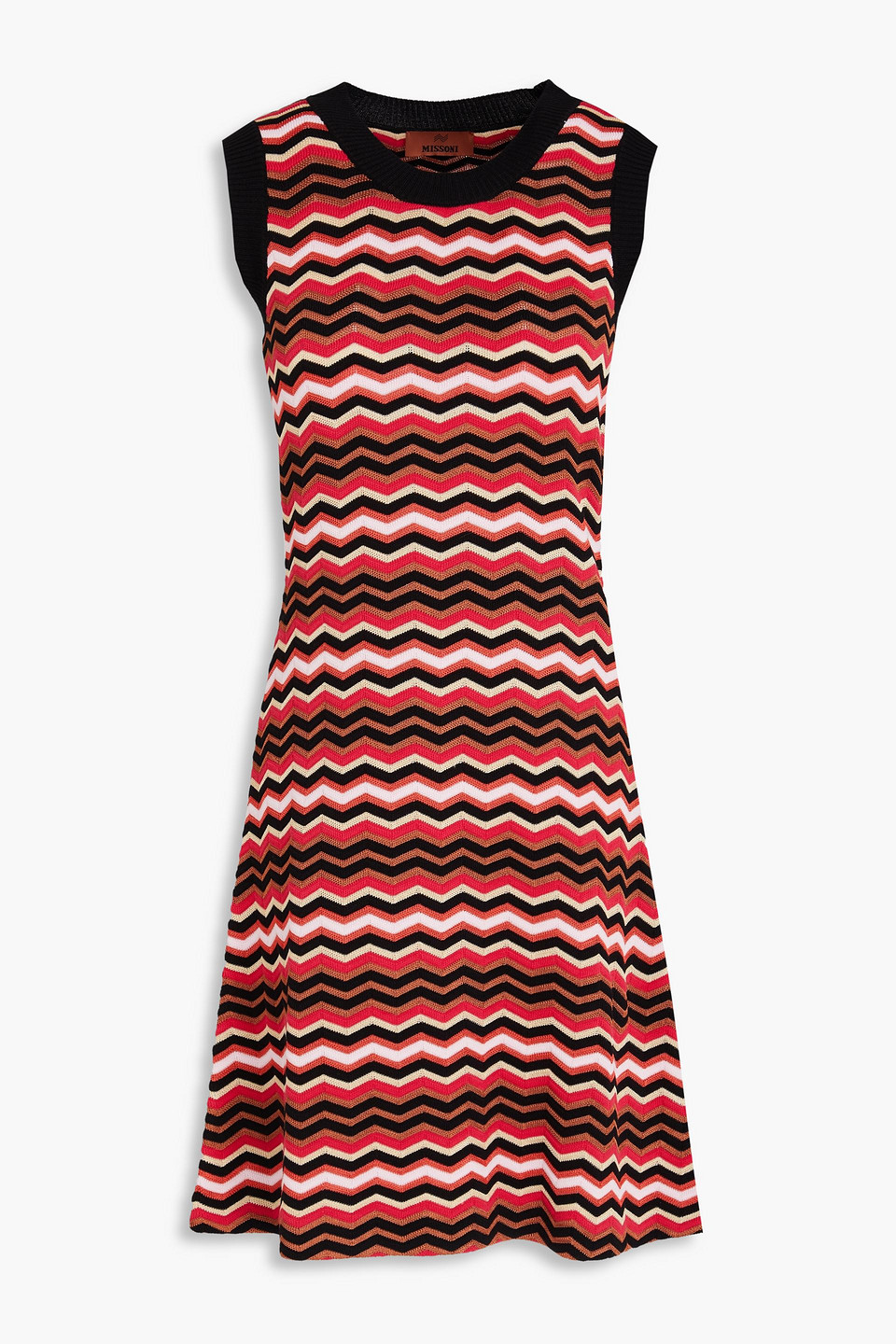 Missoni Zig Zag Cotton-blend Mini Dress In Black
