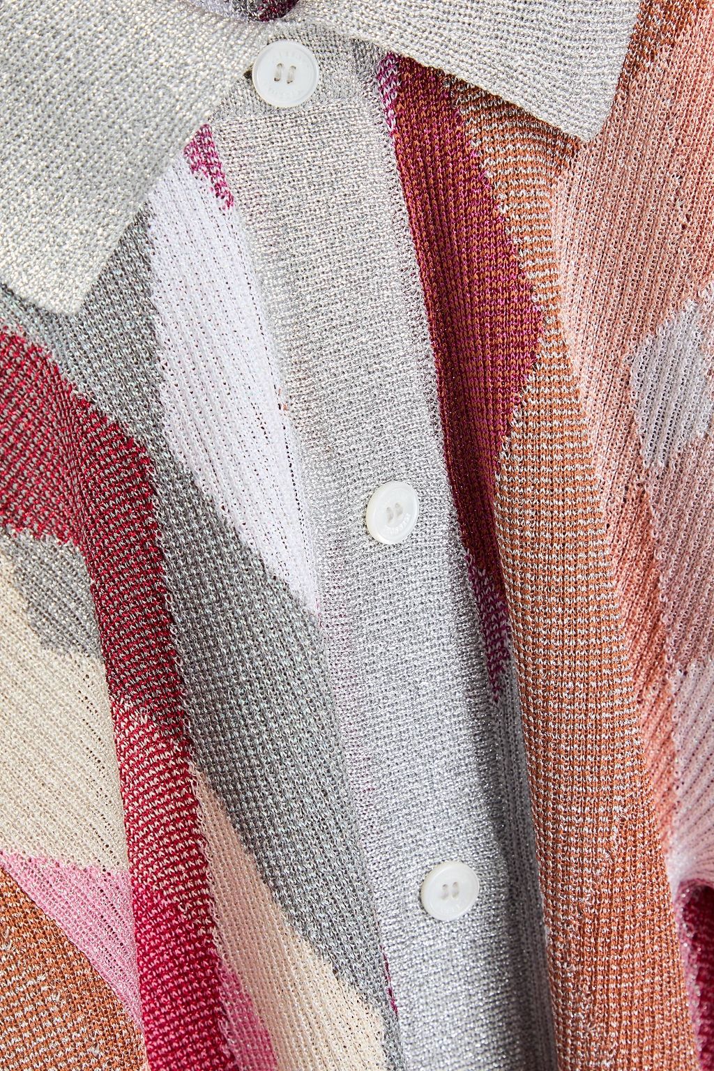 MISSONI قميص بحبكة إنتارسيا بتصميم معينات بلون معدني