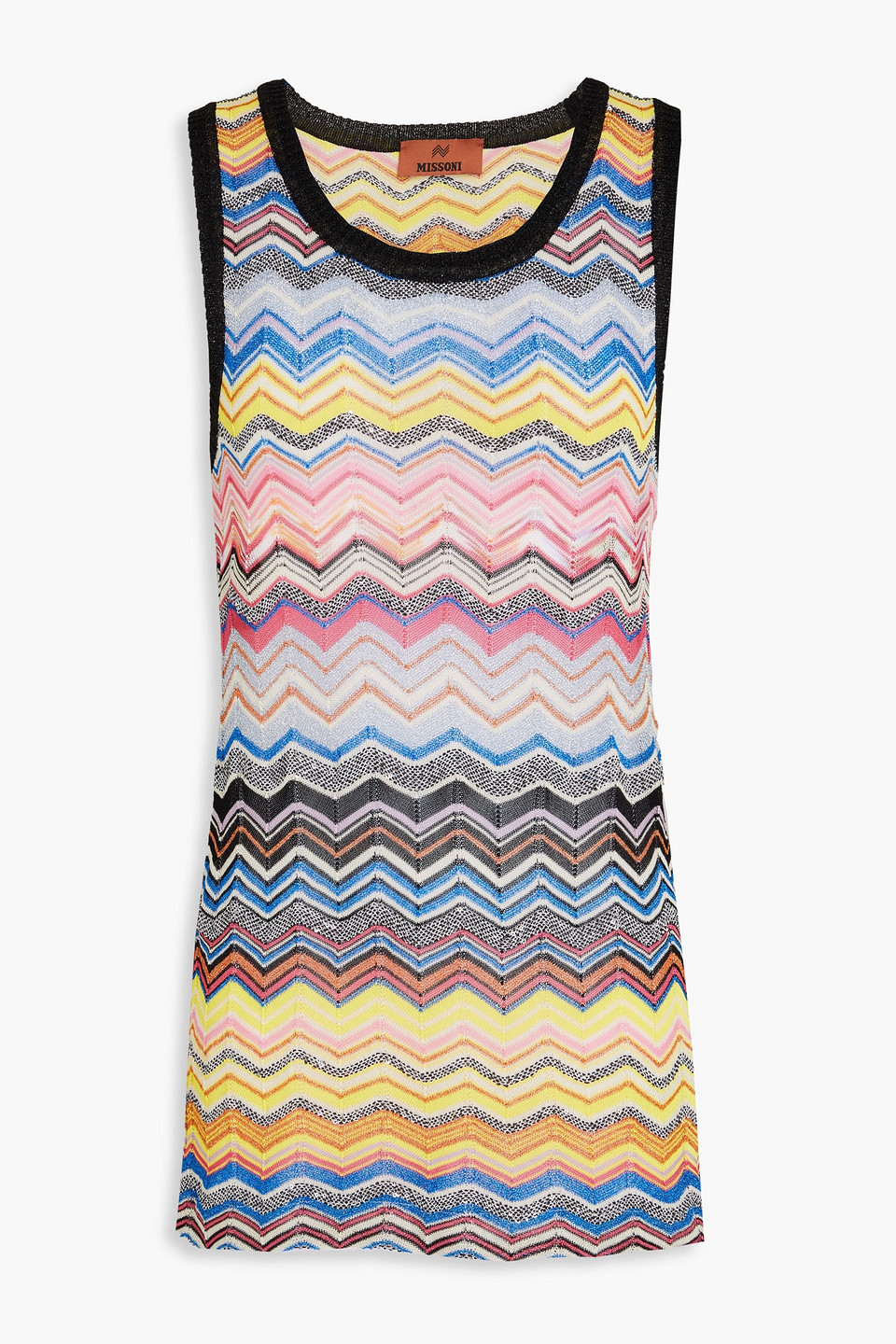 Missoni - Sequin-embellished metallic crochet-knit tank - Yellow - IT 42