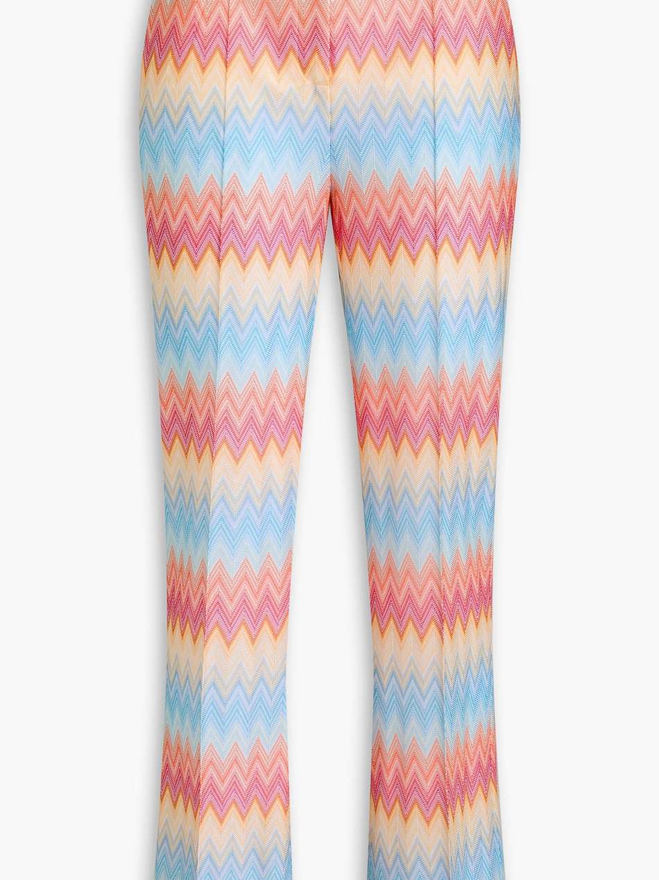 crochet-knit bootcut pants