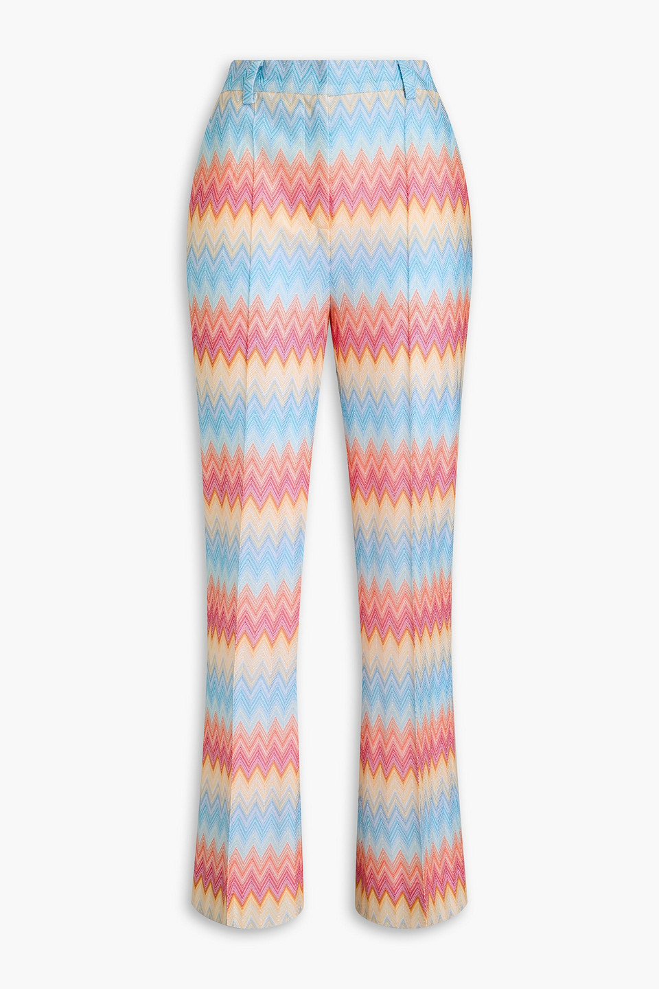 Missoni Crochet-knit Bootcut Trousers In Multicolor