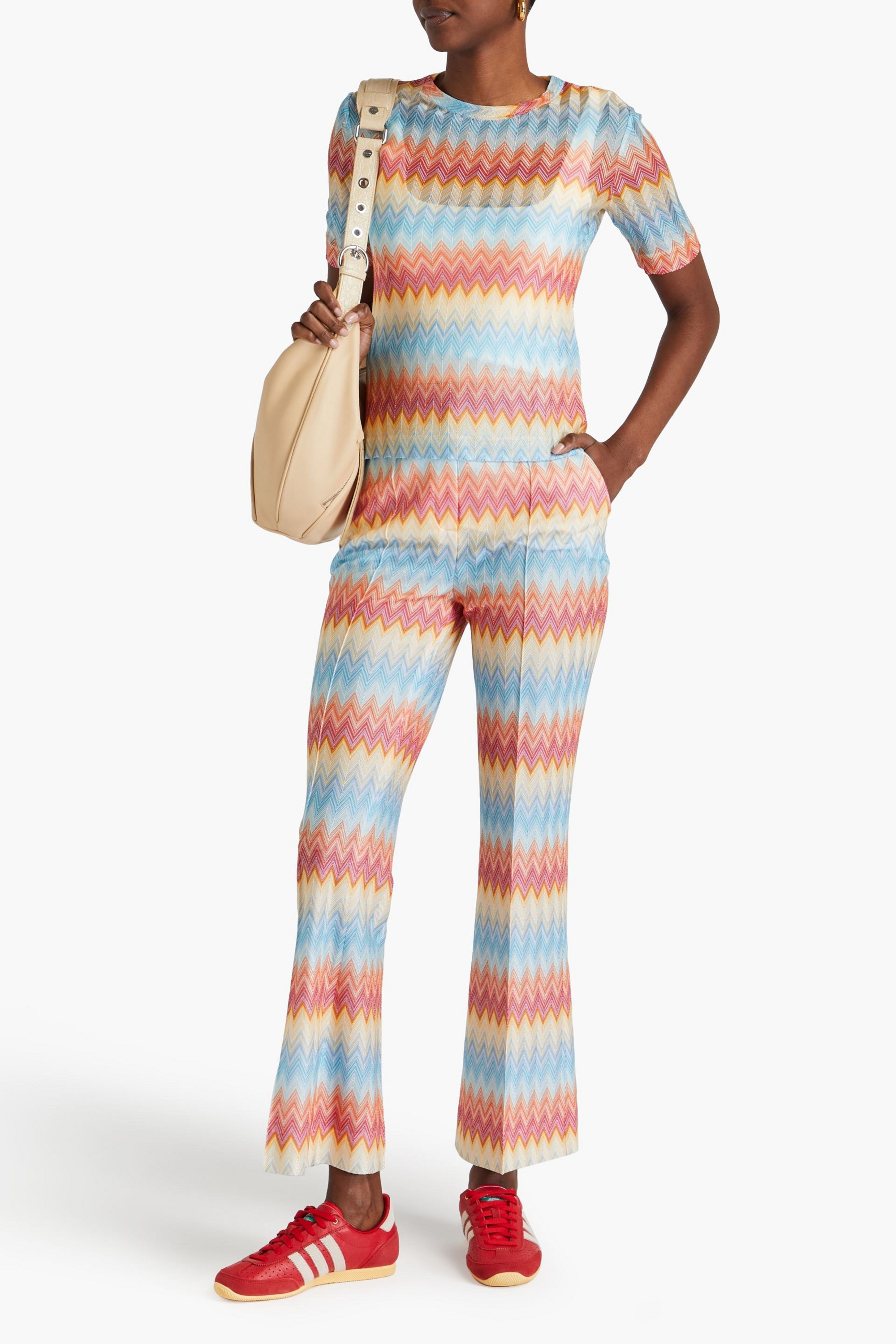 Missoni Crochet-knit bootcut pants