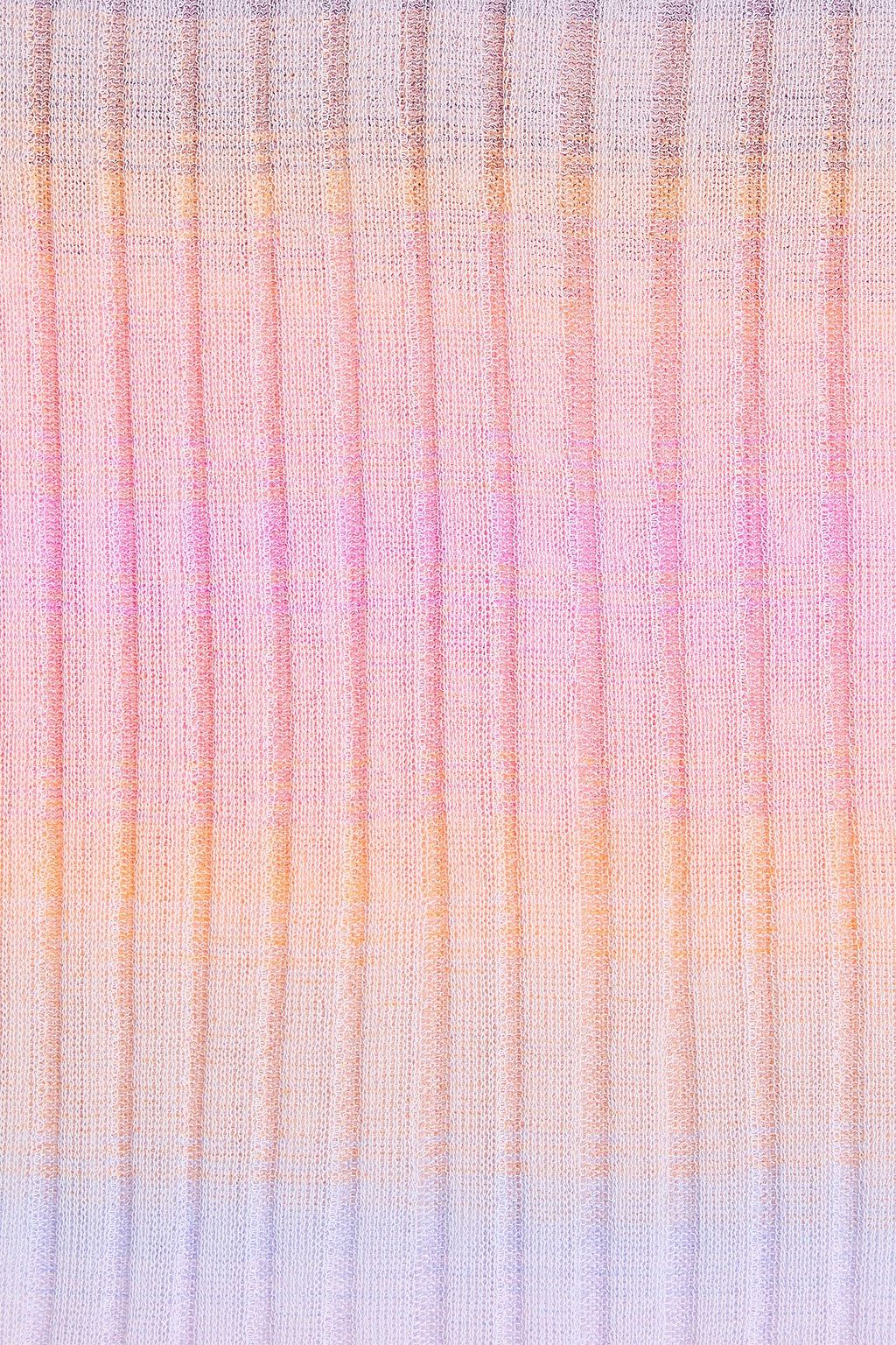 MISSONI بلوزة بدون أكمام من نسيج محبوك بنمط مضلّع متدرّج الألوان