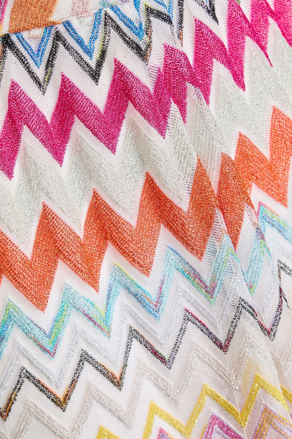MISSONI بنطال برجلين واسعتين من نسيج بحبكة كروشيه بلون معدني