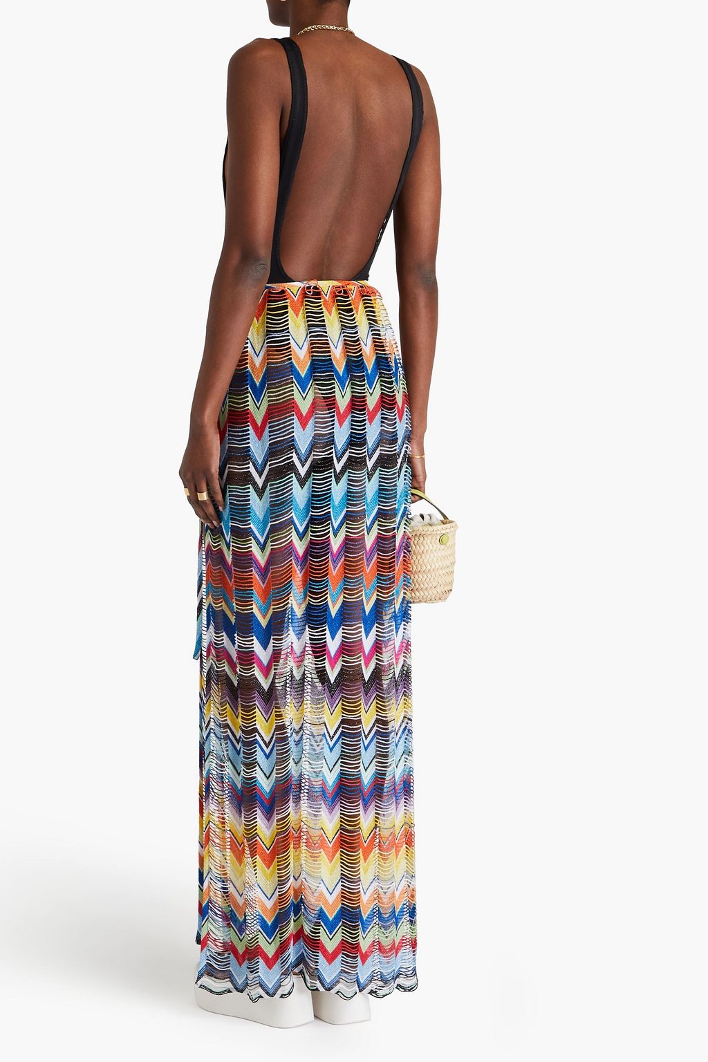 MISSONI 메탈릭 크로셰 니트 파레오