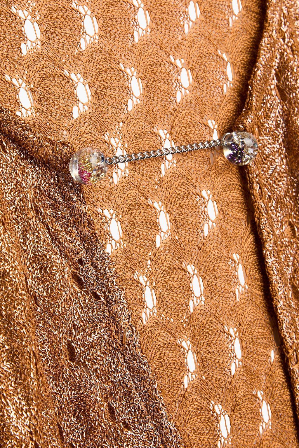 MISSONI かぎ針編みニット マキシワンピース カットアウト メタリック