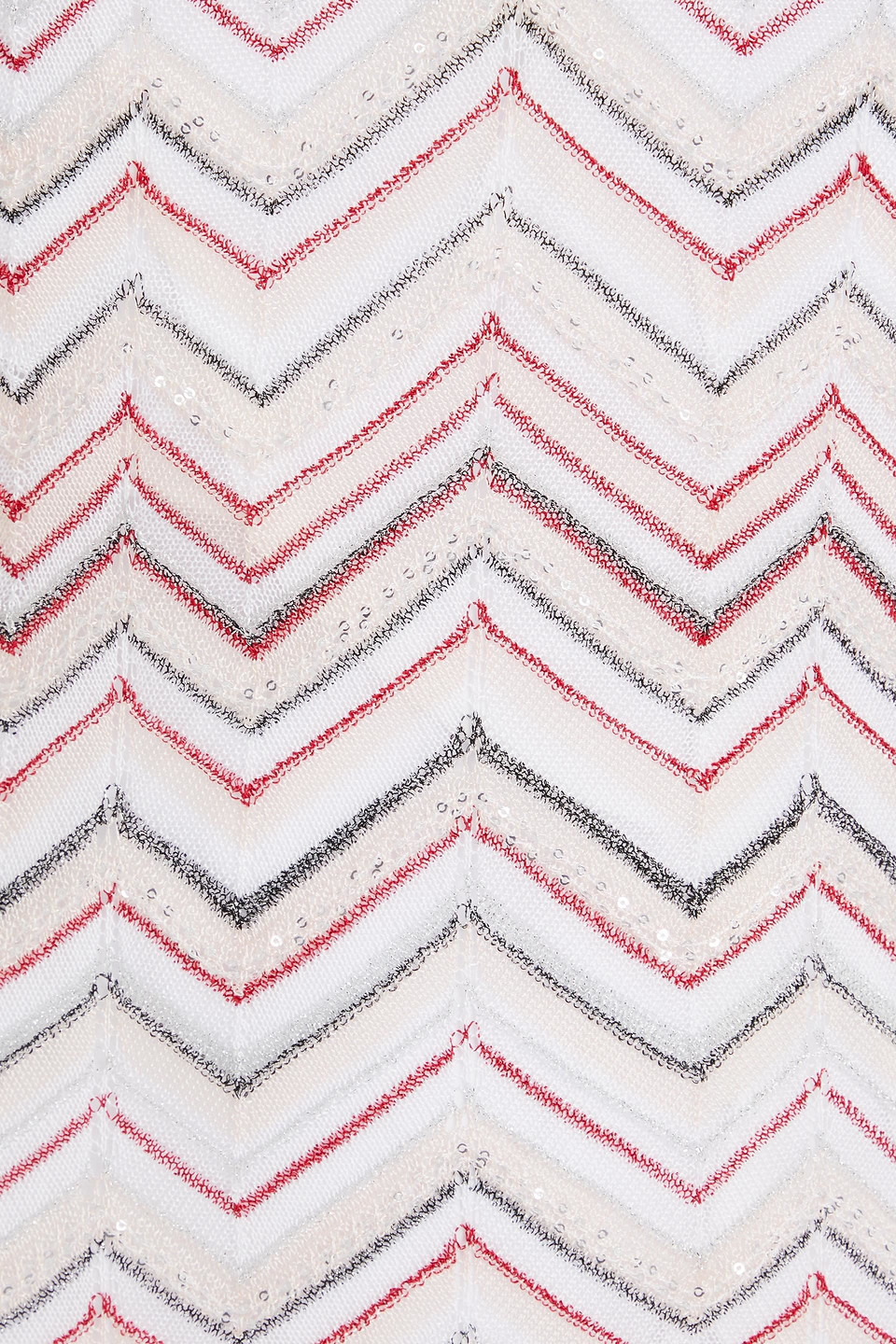 MISSONI SEQUIN-EMBELLISHED METALLIC CROCHET-KNIT MINI DRESS