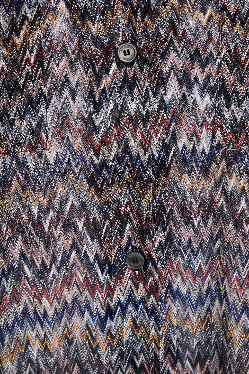 MISSONI Hemd aus Häkelstrick in Metallic-Optik