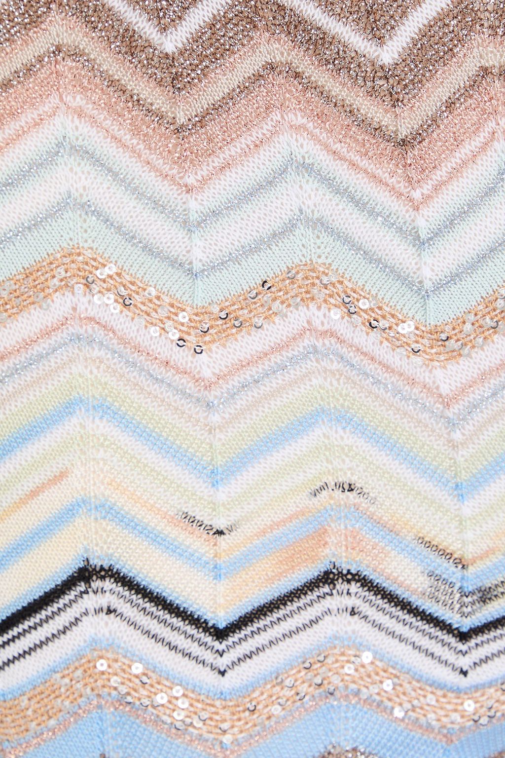 MISSONI بنطال بأرجل واسعة من نسيج بحبكة كروشيه بلون معدني