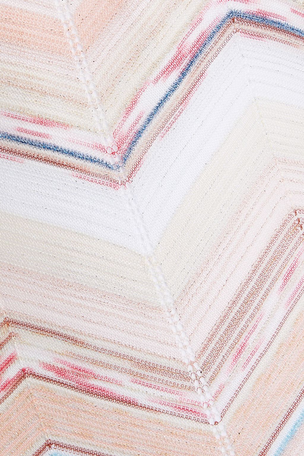 MISSONI فستان طويل من نسيج بحبكة كروشيه بلون معدني