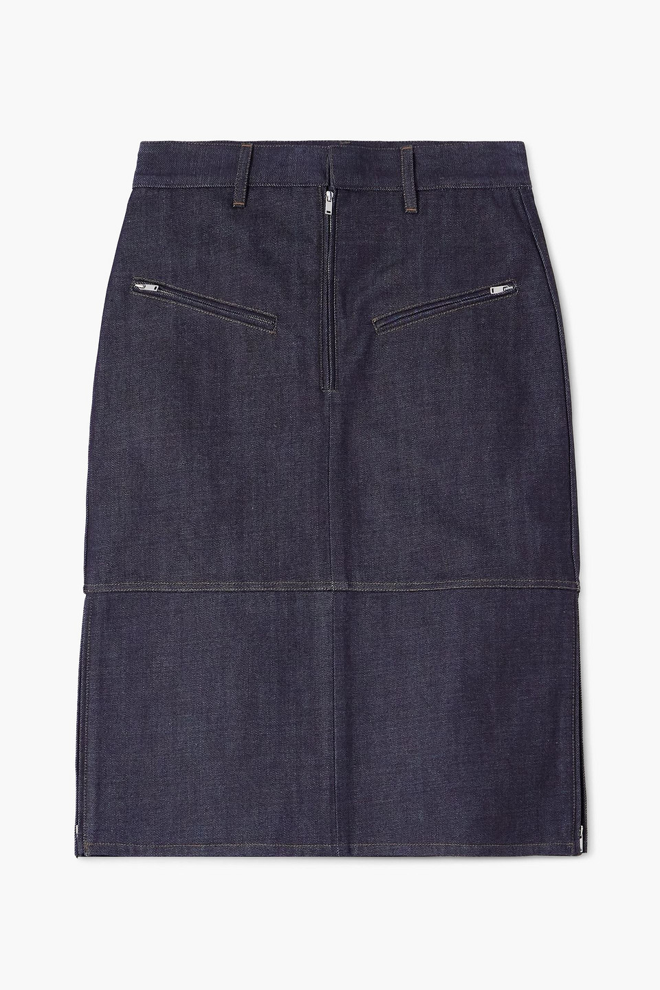 jil sander - denim midi skirt - blue - eu 34
