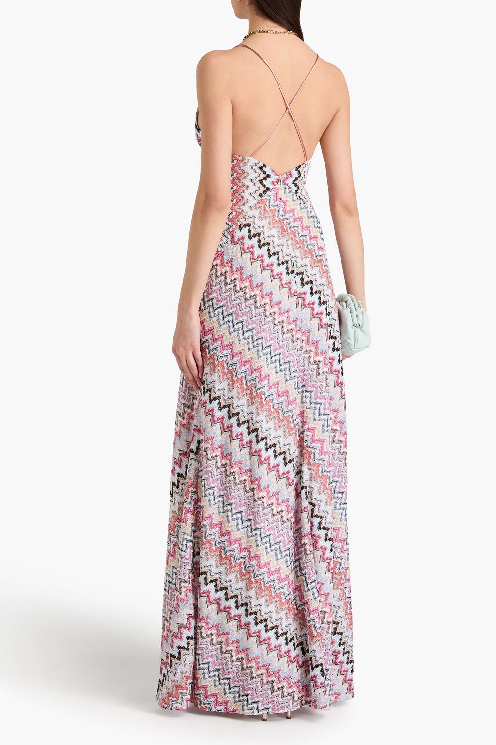 MISSONI Metallic crochet-knit maxi dress