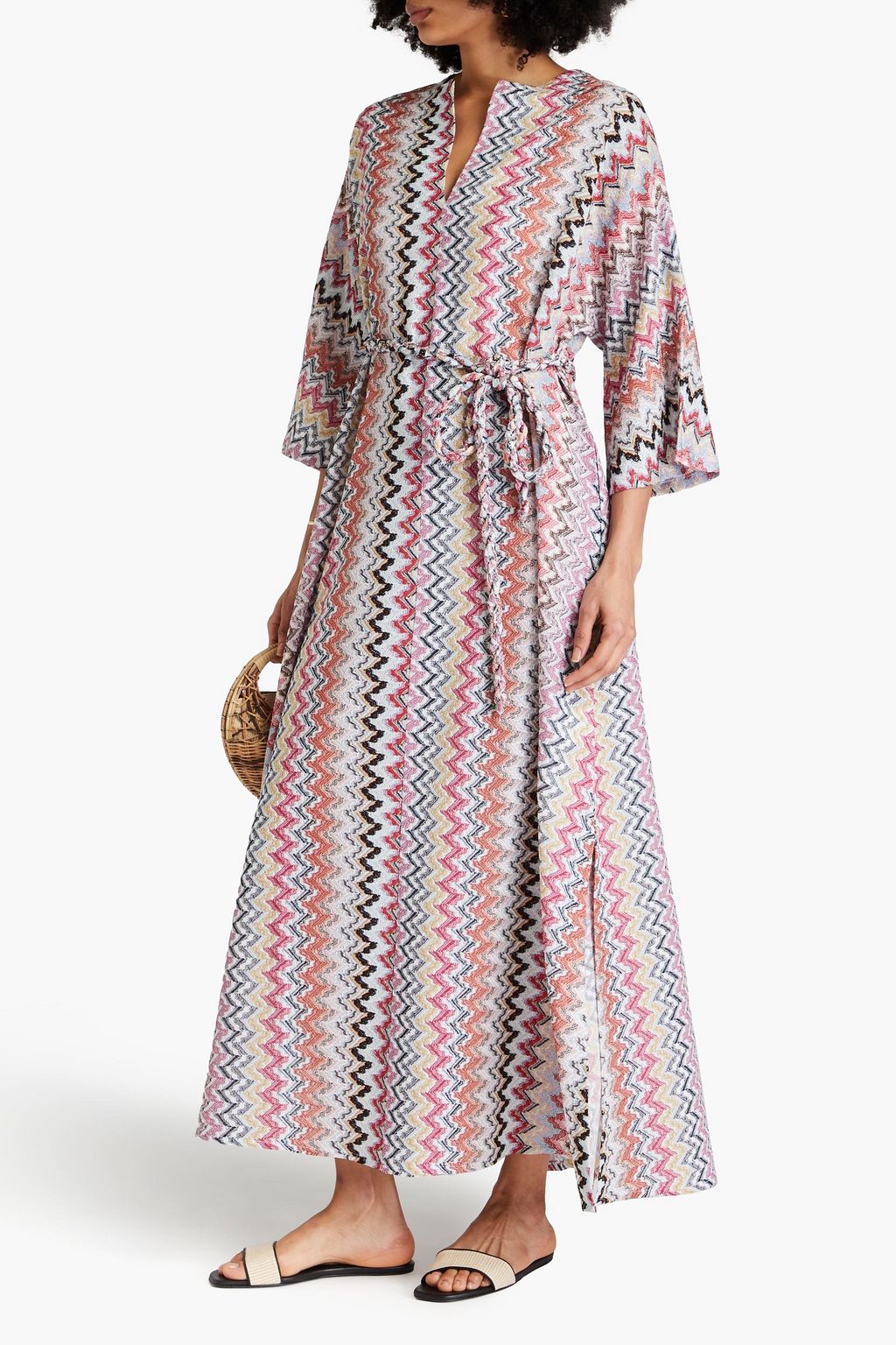 MISSONI Metallic crochet-knit kaftan