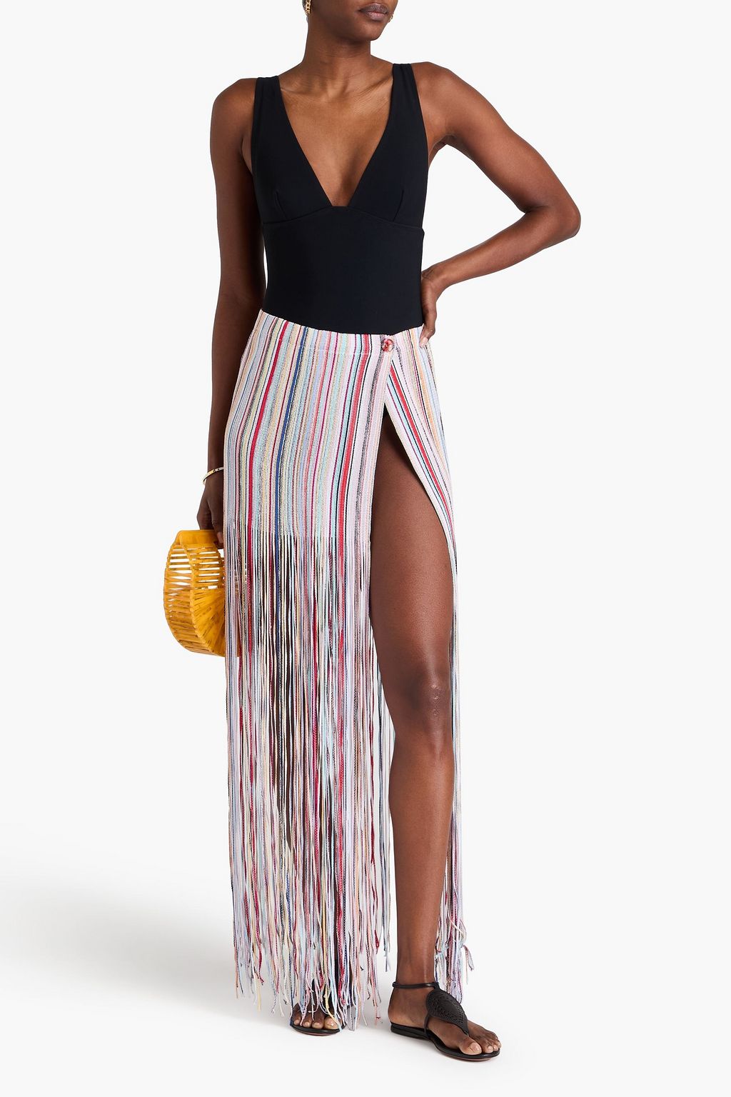 MISSONI Metallic crochet-knit pareo