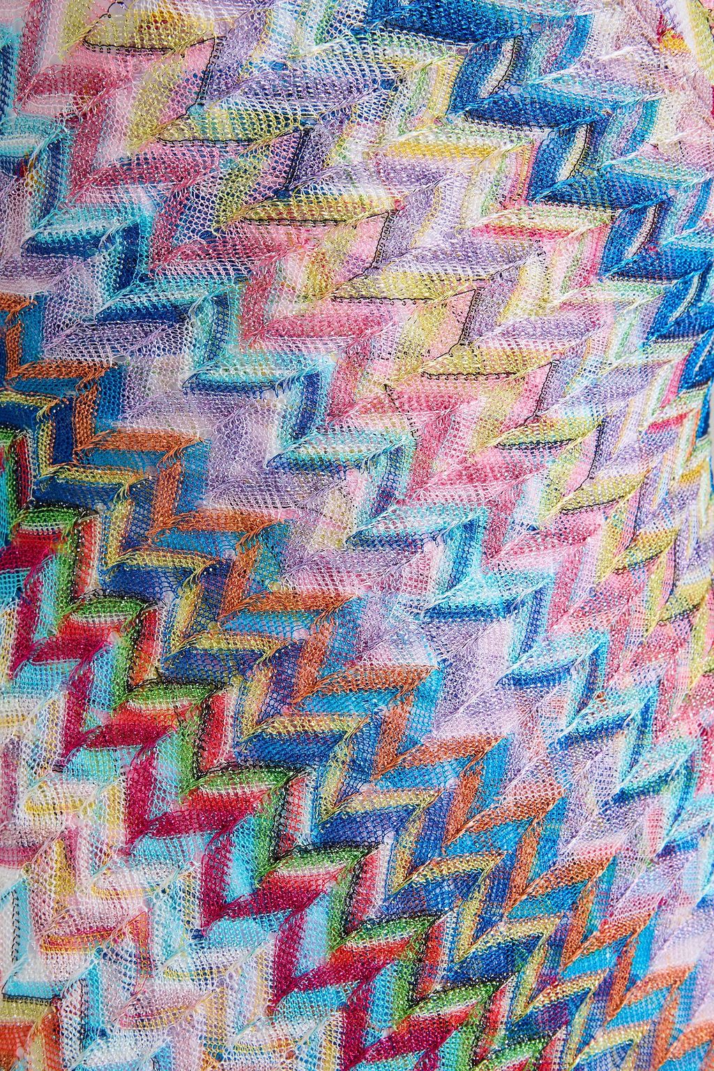 MISSONI Metallic crochet-knit maxi wrap dress