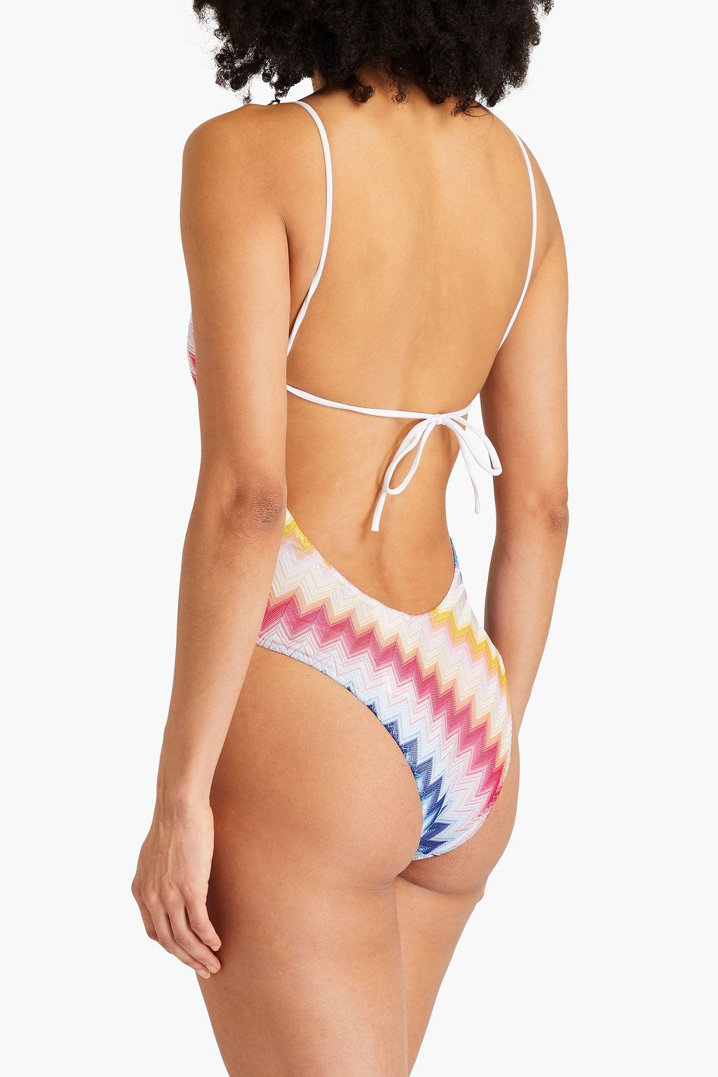 MISSONI 메탈릭 크로셰 니트 스윔수트