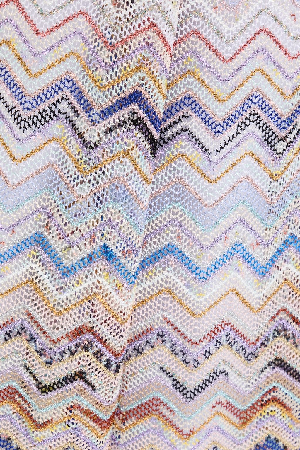 MISSONI بنطال بأرجل واسعة من نسيج بحبكة كروشيه بلون معدني