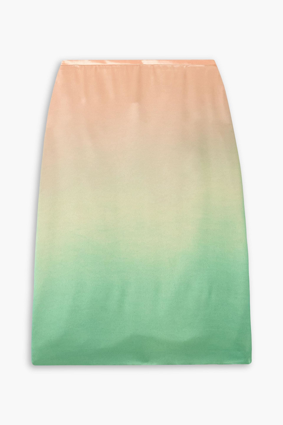 jil sander - dégradé satin midi skirt - green - fr 36