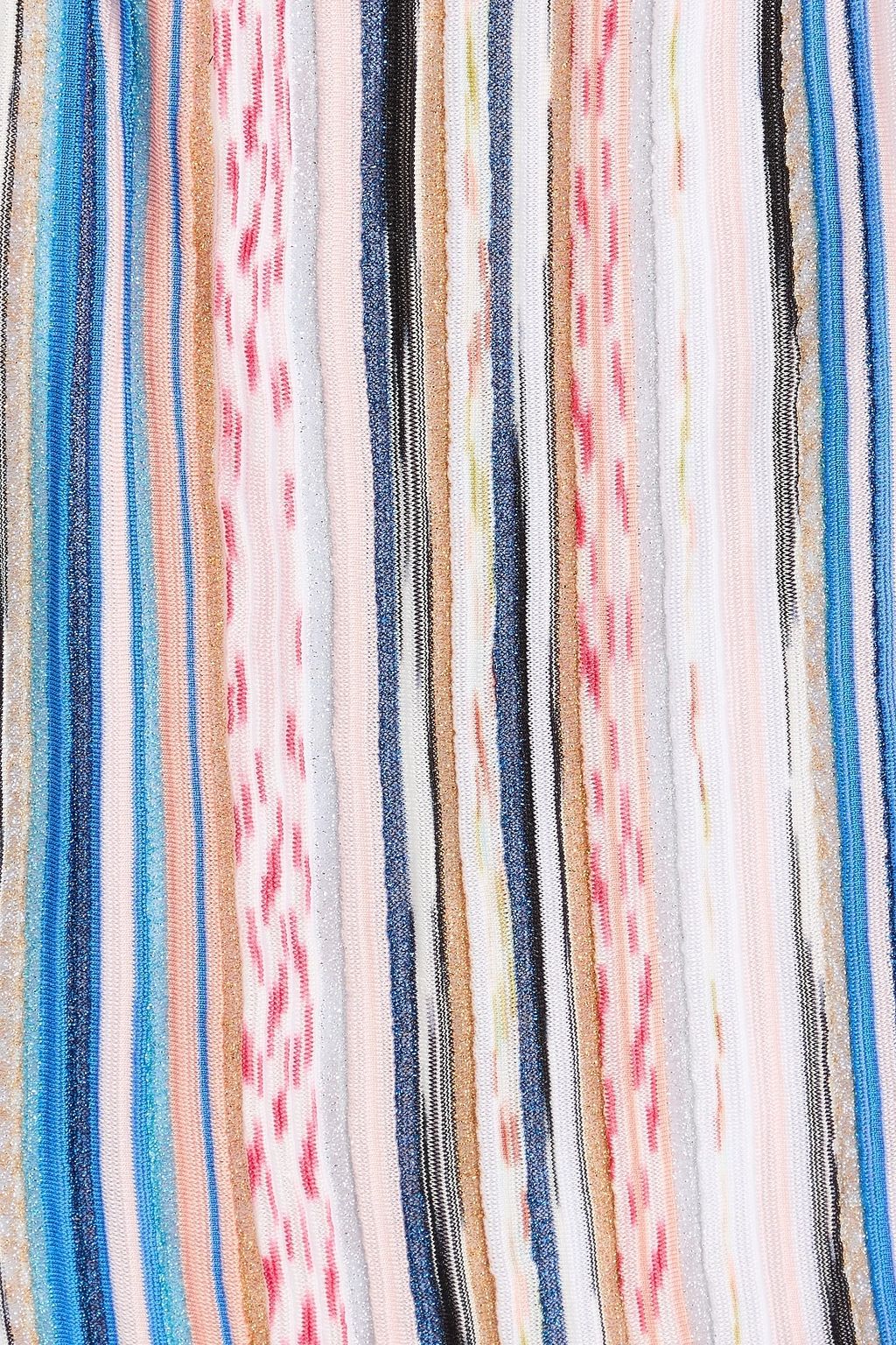 MISSONI لباس سباحة بحبكة كروشيه بتصميم مخطط بلون معدني