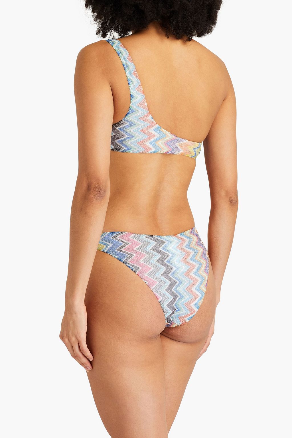 MISSONI Bikini in Häkeloptik mit Metallic-Effekt und asymmetrischer Schulterpartie