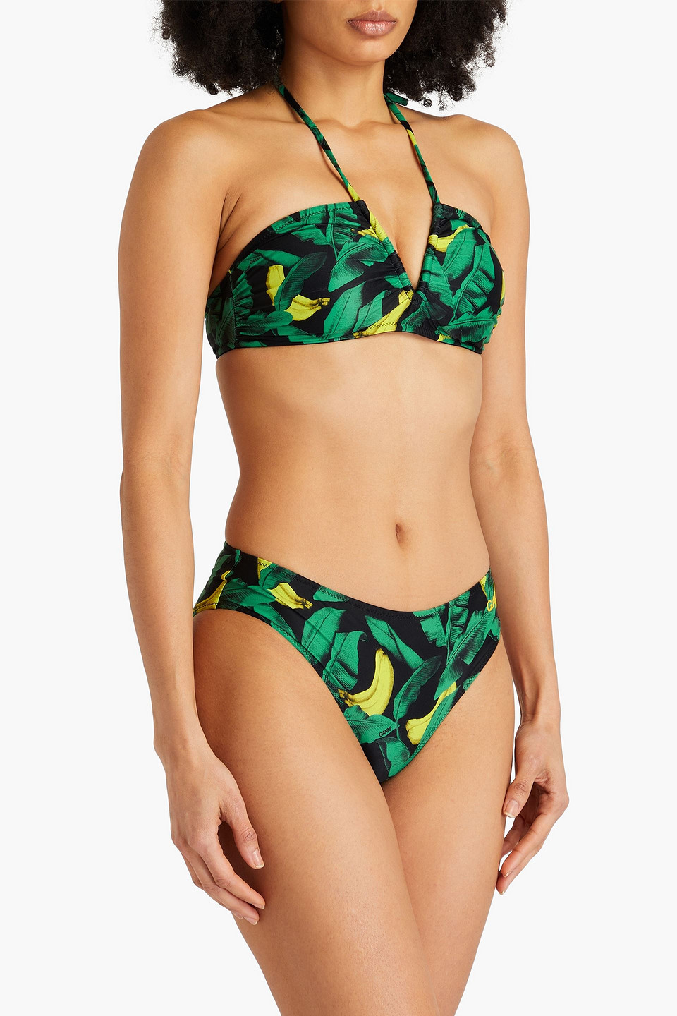  Ganni - Bikini-höschen Mit Print - Grün - Eu 32 