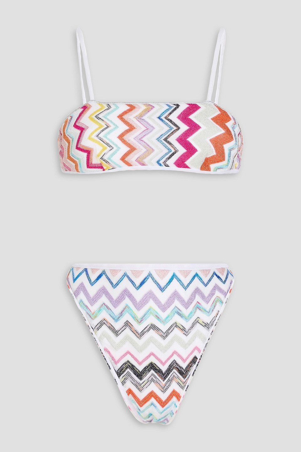 Missoni Metallic Crochet-knit Bikini In White