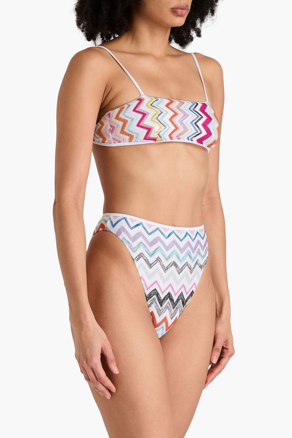 MISSONI 메탈릭 크로셰 니트 비키니