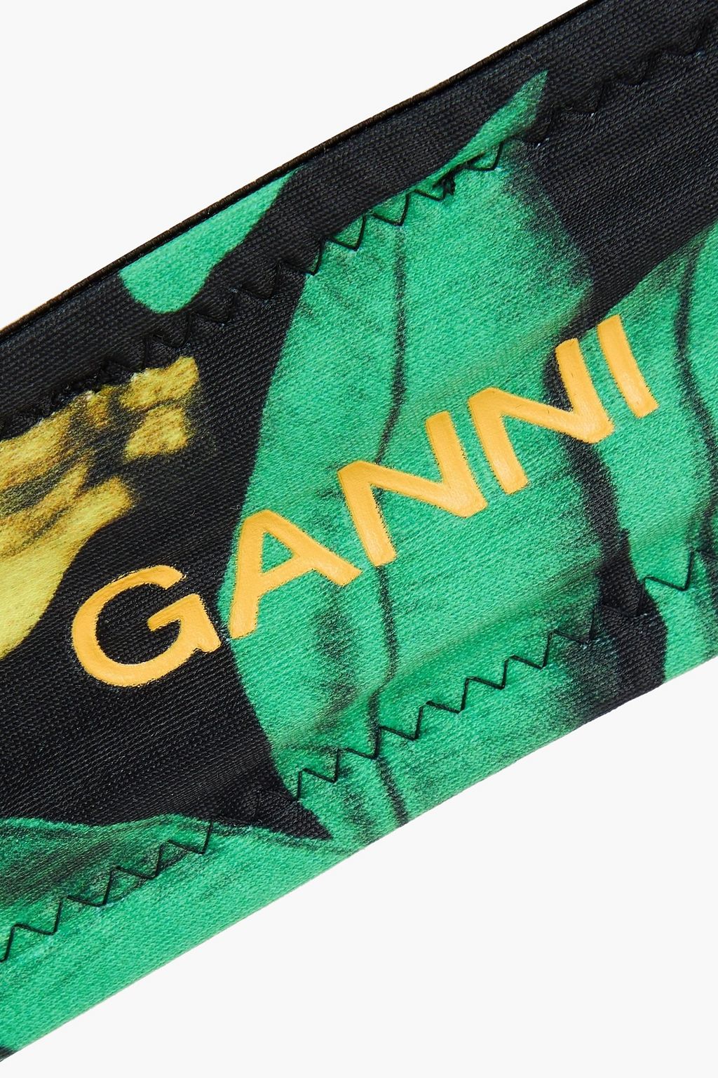 GANNI Printed halterneck bikini top