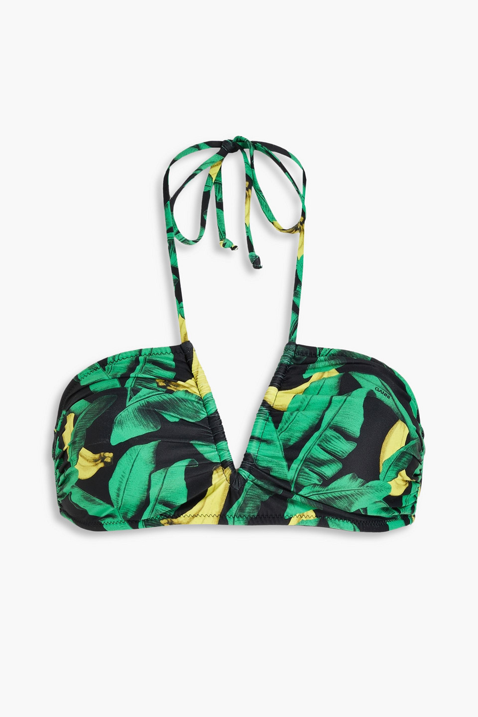 Printed halterneck bikini top