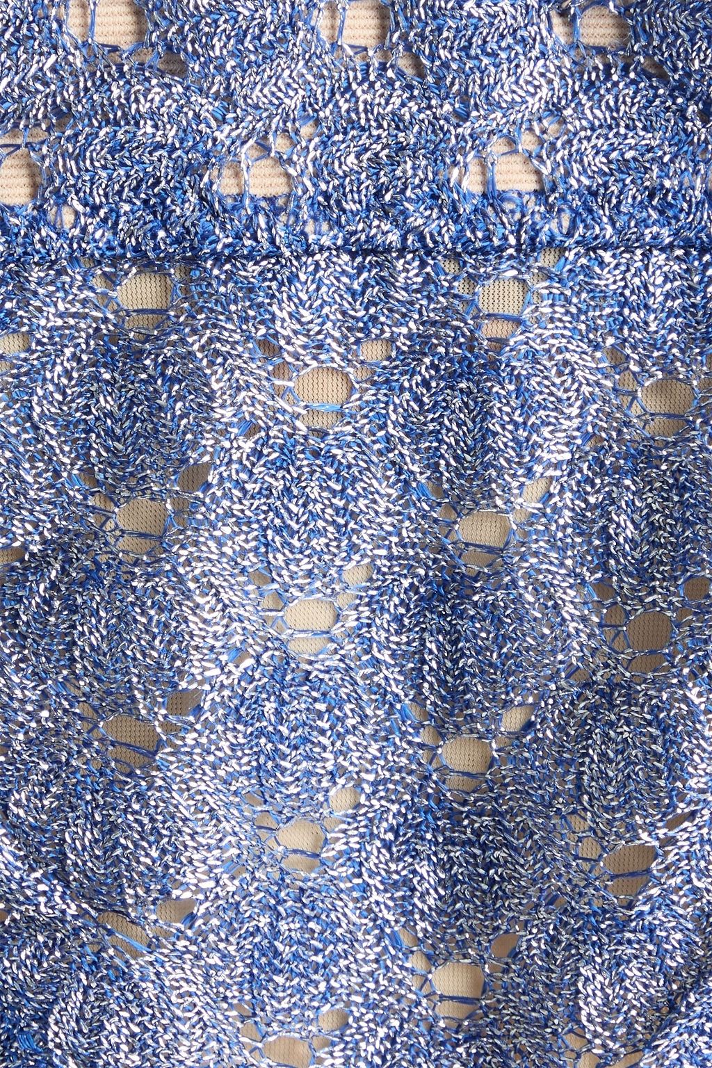 MISSONI Metallic crochet-knit triangle bikini