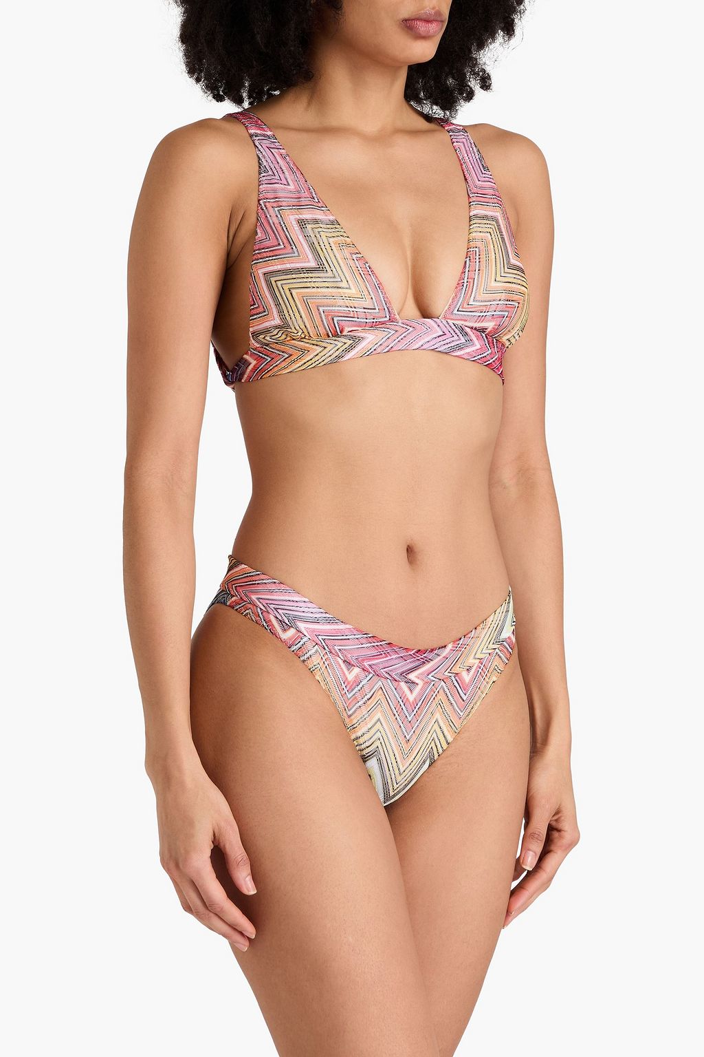 MISSONI بيكيني مثلث الشكل بحبكة كروشيه بلون معدني