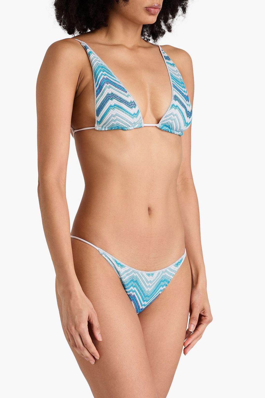 MISSONI بيكيني مثلث الشكل بحبكة كروشيه بلون معدني