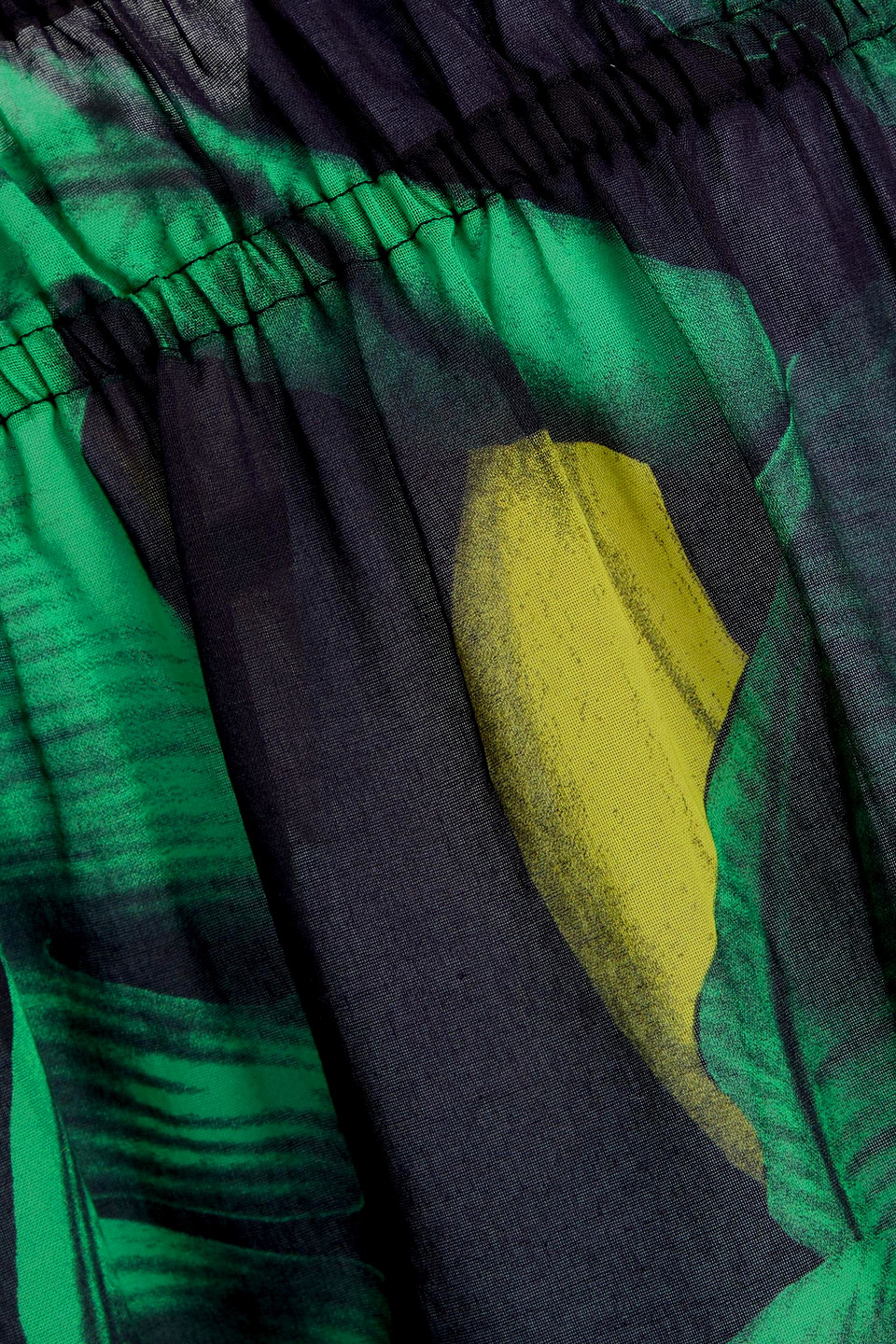 Ganni Banana Print Organic Cotton Camisole In Green