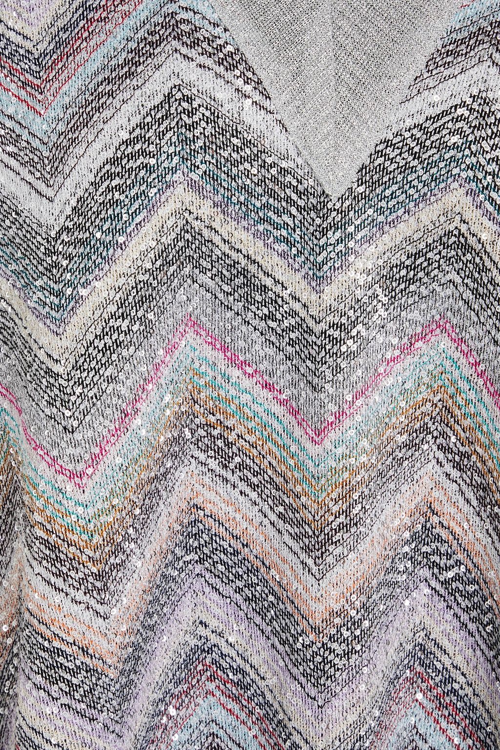 MISSONI كنزة رياضية من نسيج بحبكة كروشيه مزينة بأقراص براقة