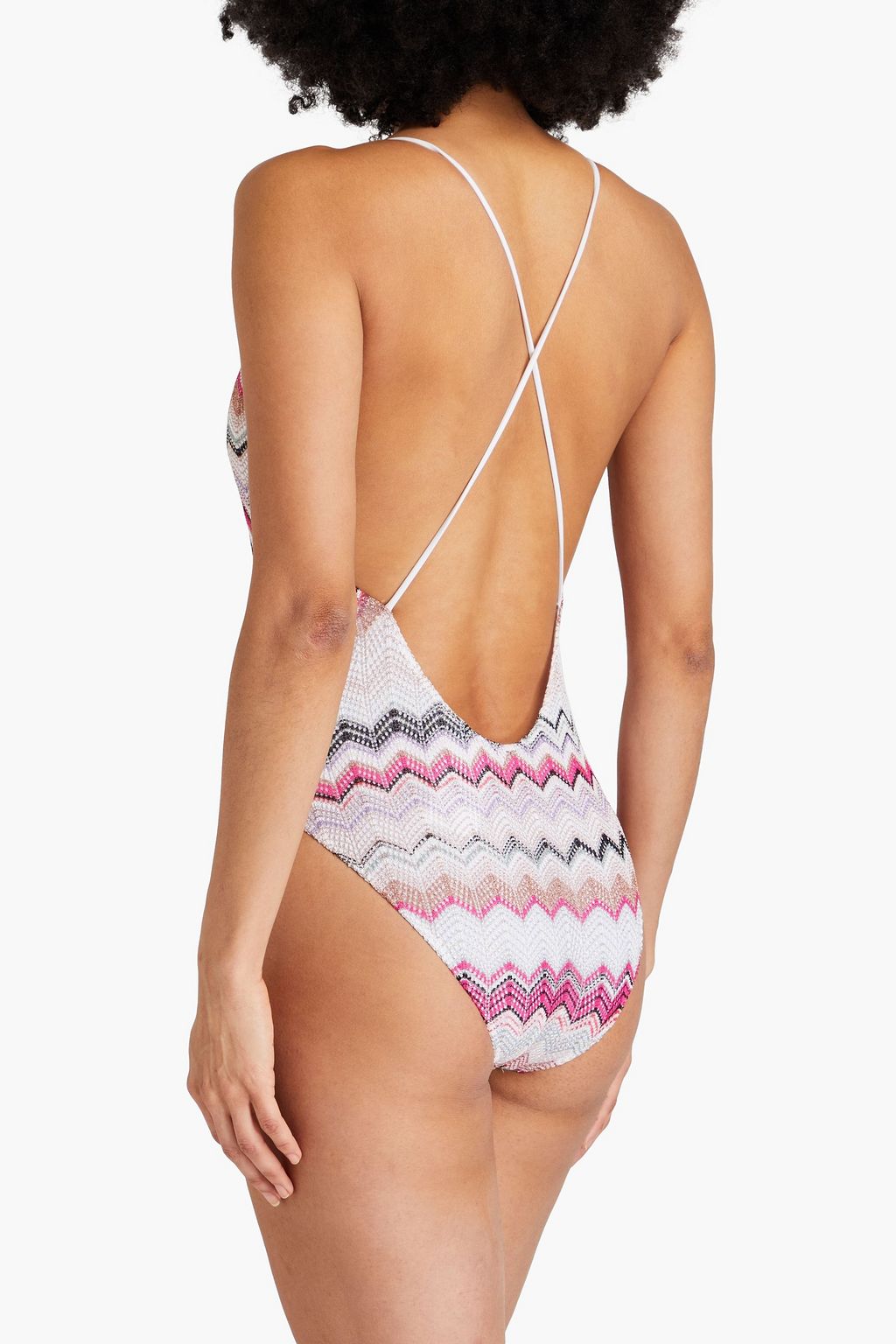 MISSONI Metallic crochet-knit swimsuit
