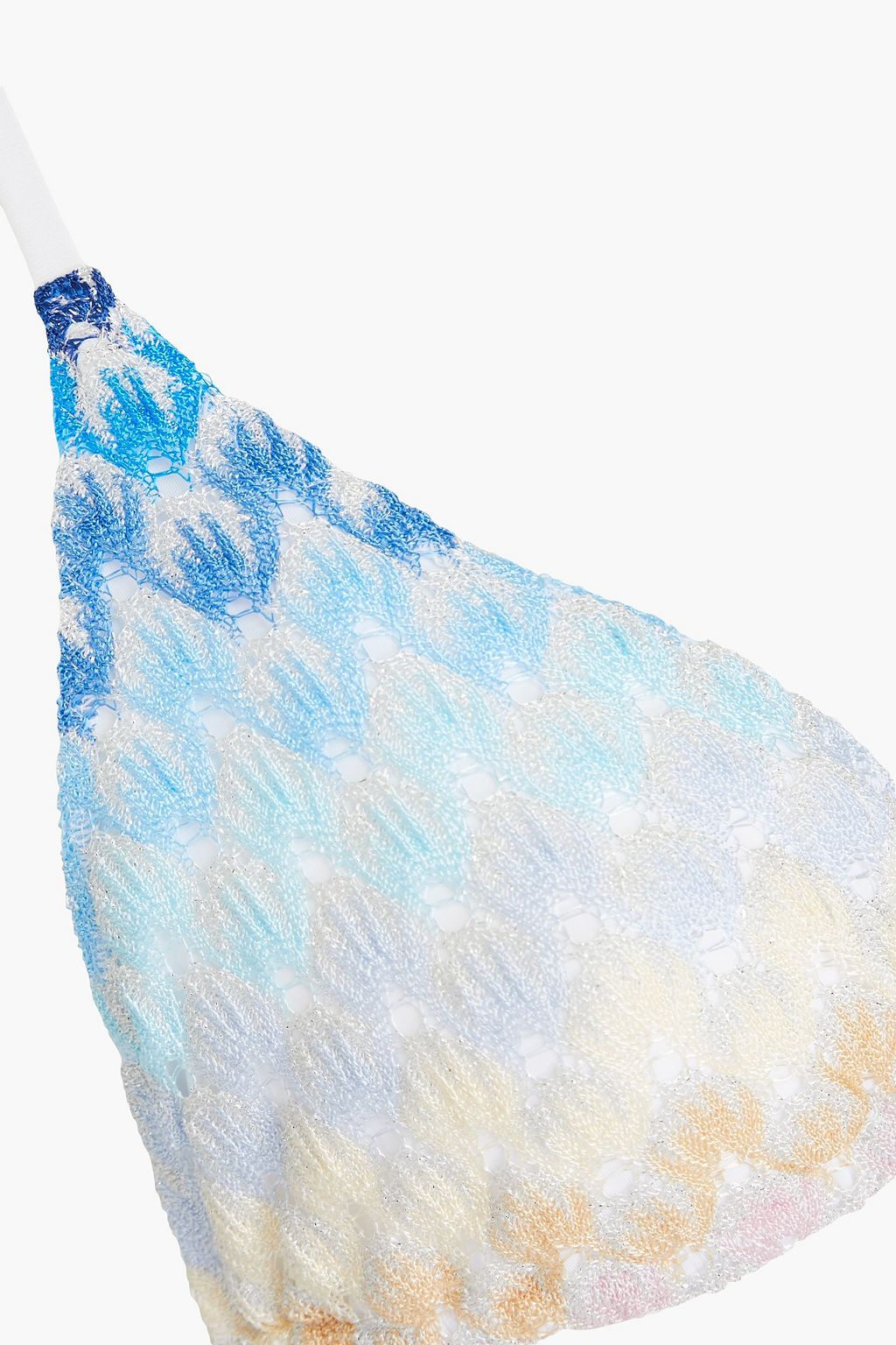 MISSONI Metallic crochet-knit triangle bikini
