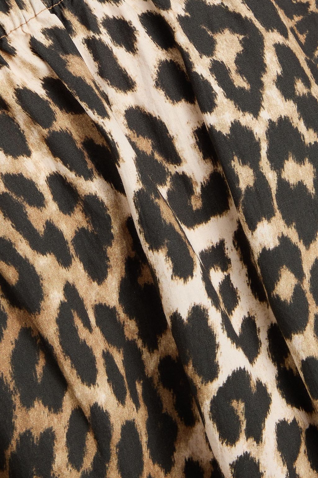 GANNI Leopard-print cotton midi skirt