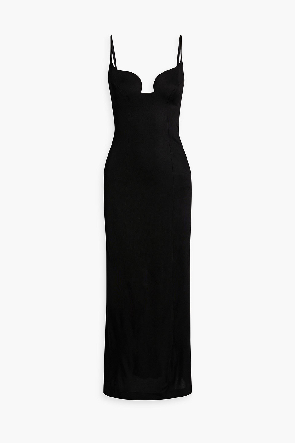 Galvan Nouveau Satin-jersey Gown In Black