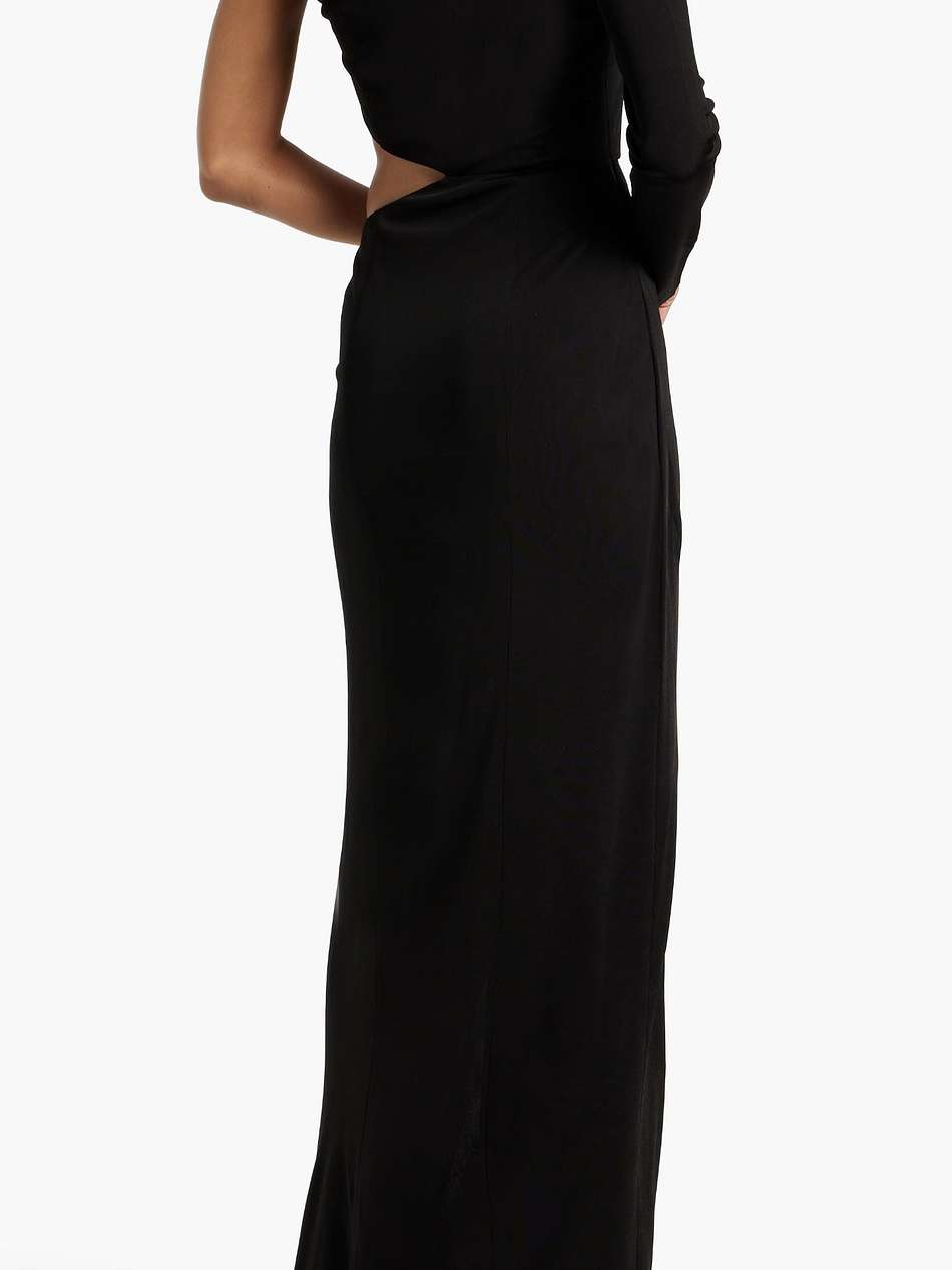alicja one-sleeve embellished cutout jersey gown