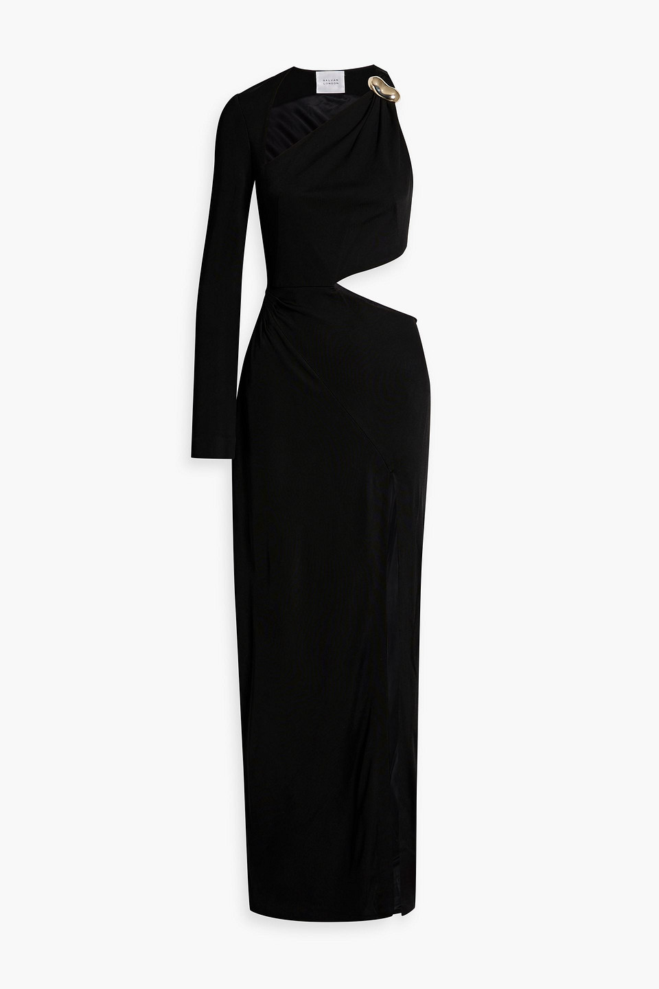 Galvan Alicj One-shoulder Maxi Dress In Black