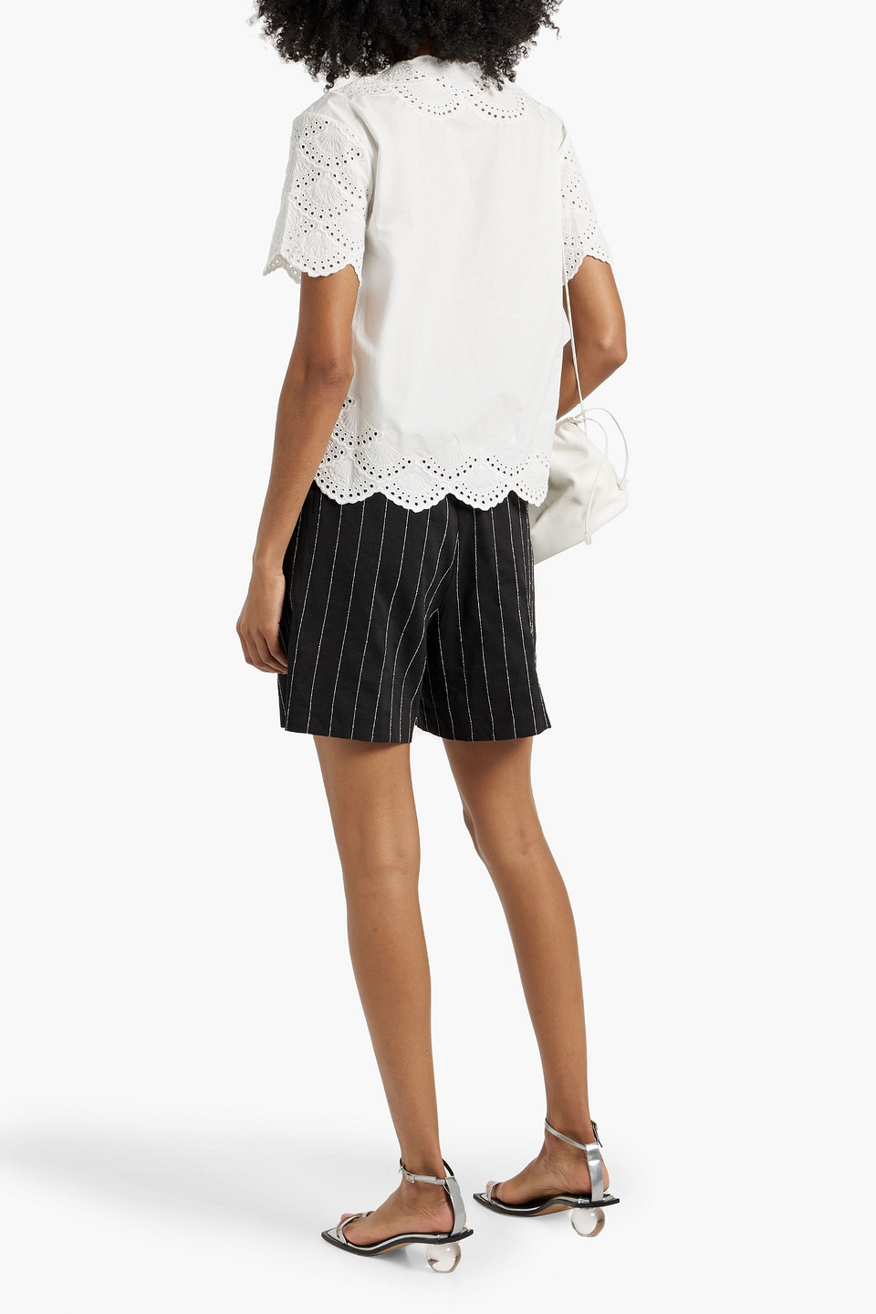 LOULOU STUDIO ELLY SCALLOPED BRODERIE ANGLAISE COTTON TOP